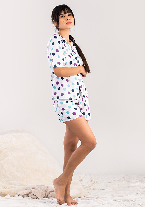 IMANI SHORTIE PURPLE PIJAMA SET