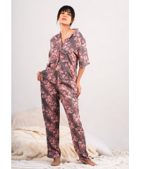 NIA PINK PRINTED PIJAMA SET