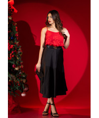 LORA V NECK RED SKINNY