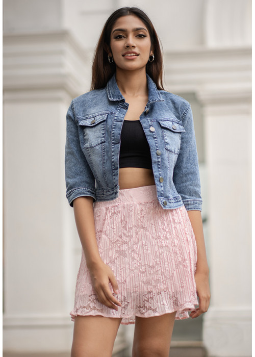 MARLY PLEATED LIGHT PINK SKIRT 