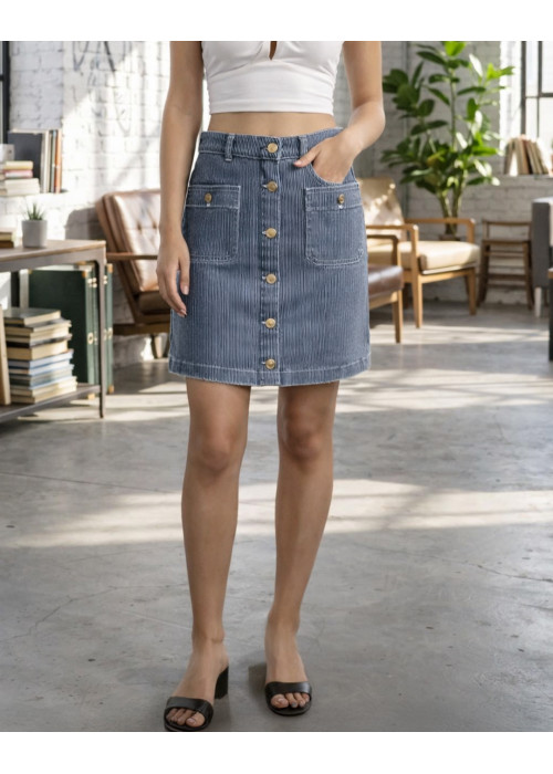 CALLIE SHORT BLUE STRIPE SKIRT
