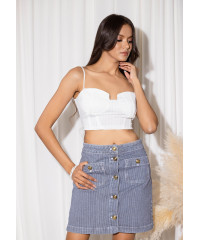 CALLIE SHORT BLUE STRIPE SKIRT