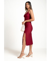 VICHY MAROON DRESS