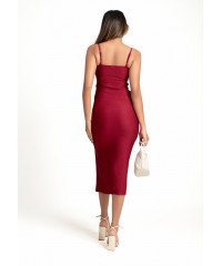 VICHY MAROON DRESS