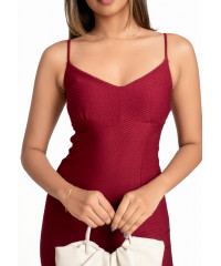 VICHY MAROON DRESS