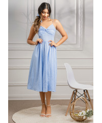 JENNA BLUE CHECK MIDI DRESS