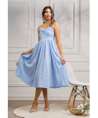 JENNA BLUE CHECK MIDI DRESS