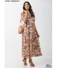 CHE TIERED BROWN DRESS