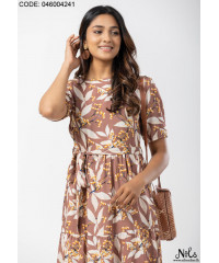 CHE TIERED BROWN DRESS