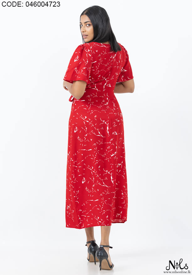 SOPHY WAIST DART RED DRESS Nilsonline