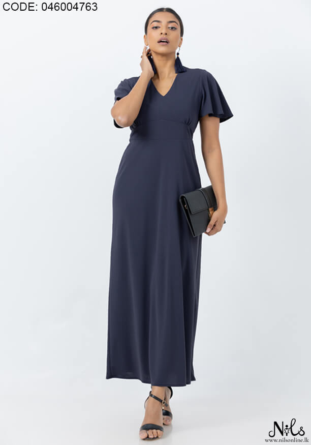 SAMANTHA  FULL SLEEVE DARK BLUE DRESS