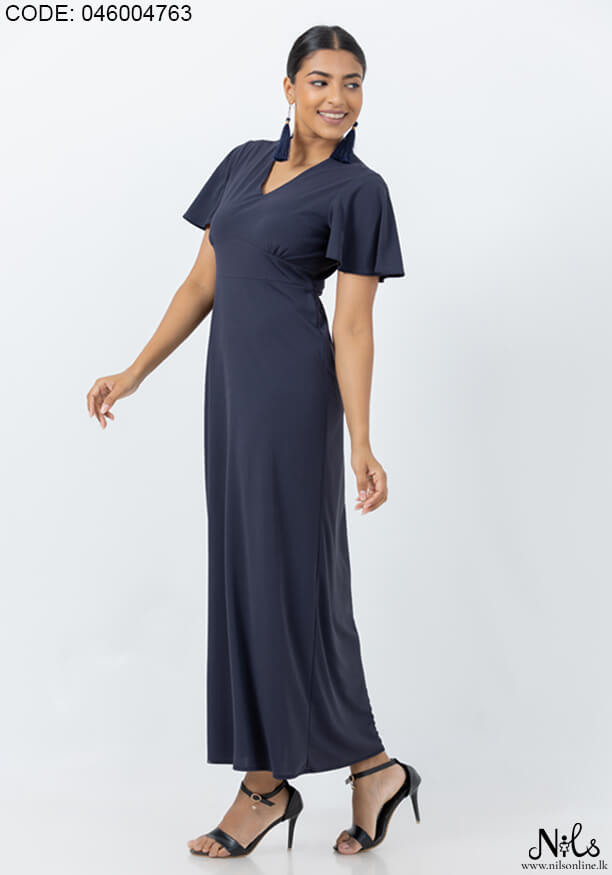 SAMANTHA  FULL SLEEVE DARK BLUE DRESS