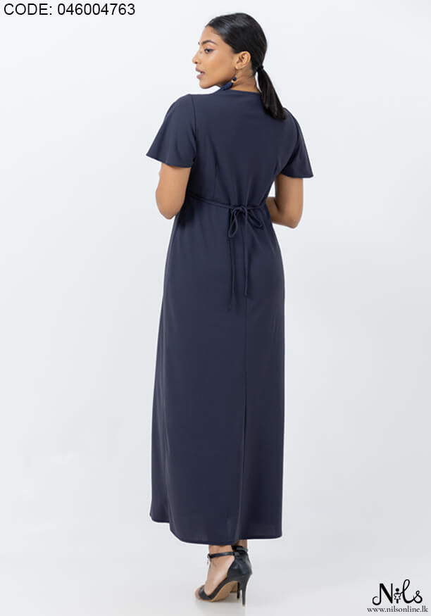 SAMANTHA  FULL SLEEVE DARK BLUE DRESS