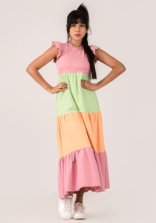 THREE TONE DRESS