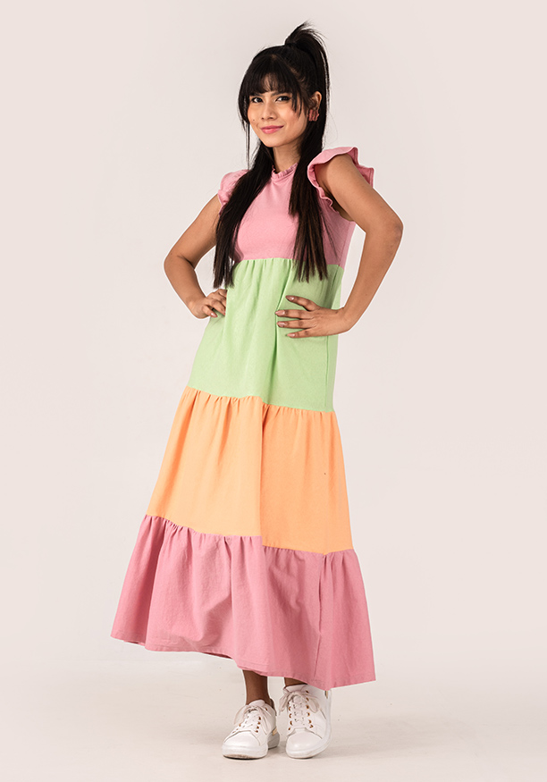 THREE TONE DRESS