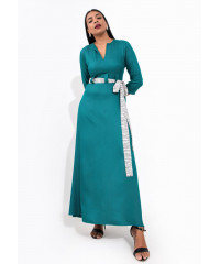 FINELY CONTRAST BELT DRESS