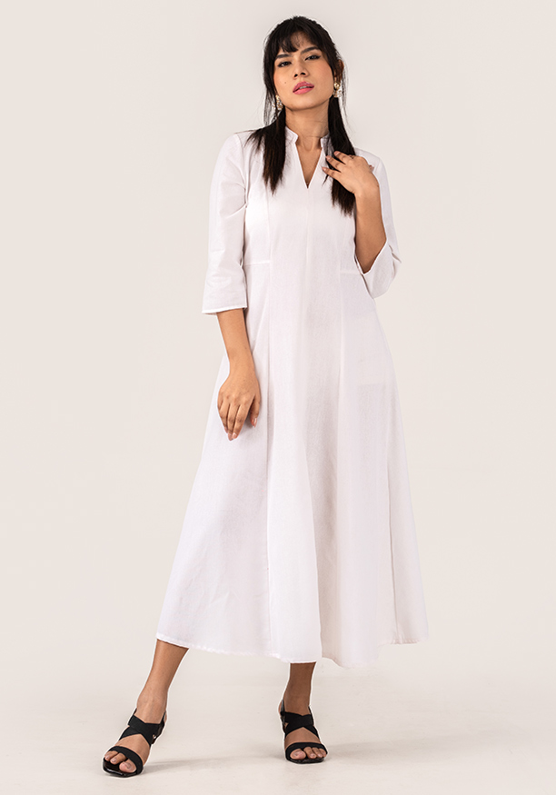 REESE PRINT WHITE DRESS