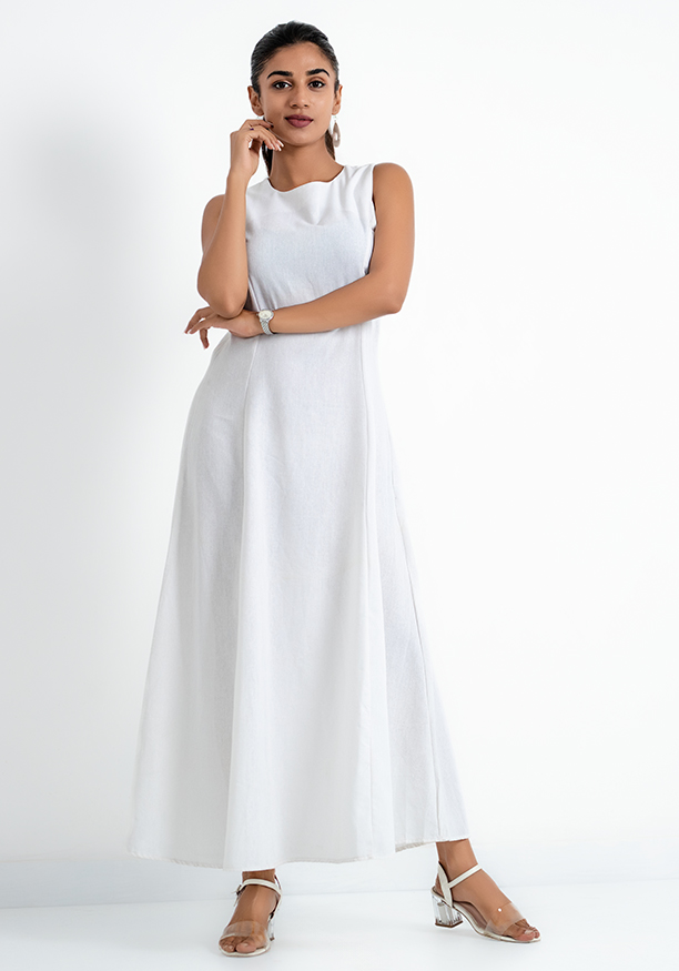 WILLOW SLEEVELESS WHITE DRESS