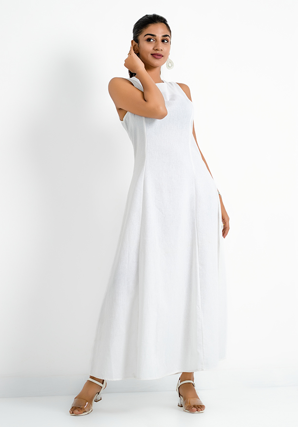 WILLOW SLEEVELESS WHITE DRESS