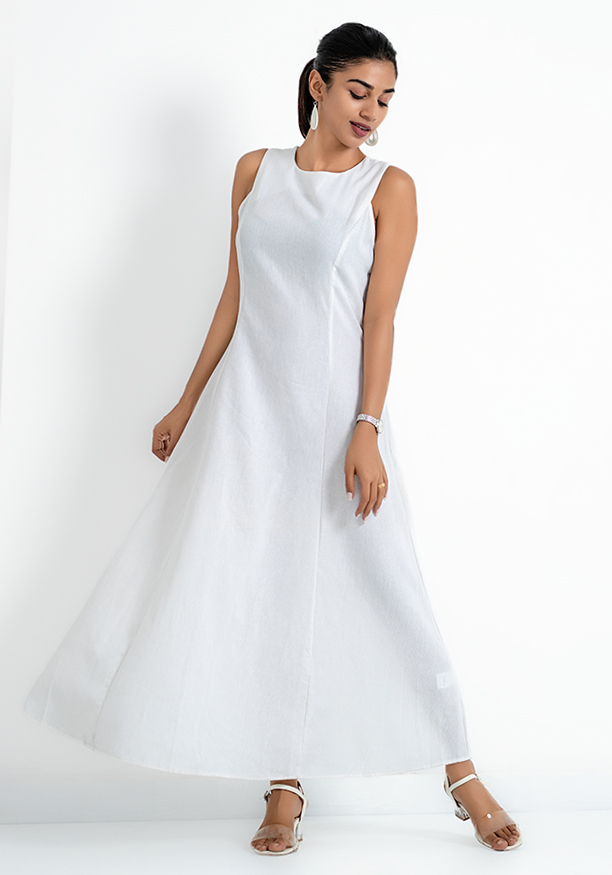 WILLOW SLEEVELESS WHITE DRESS