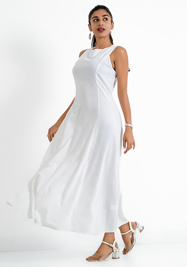 WILLOW SLEEVELESS WHITE DRESS