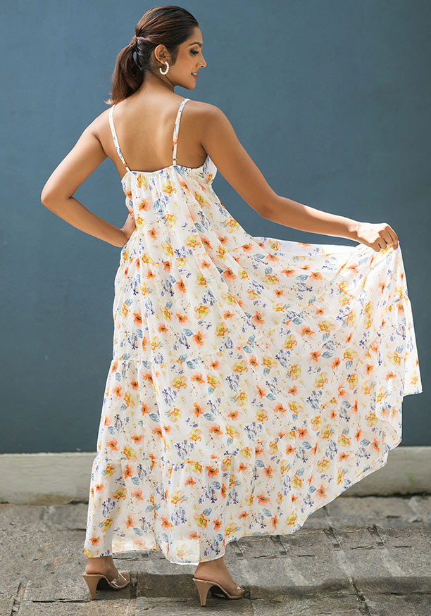 KIA YELLOW FLORAL MAXI DRESS 