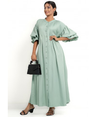 JULIET GREEN PUFF SLEEVE DRESS 