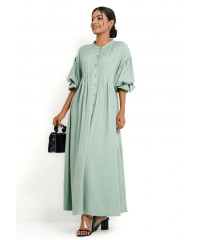 JULIET GREEN PUFF SLEEVE DRESS 