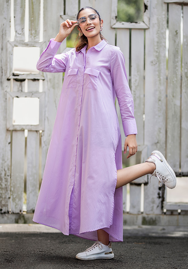 AVA PURPLE SHIRT DRESS 