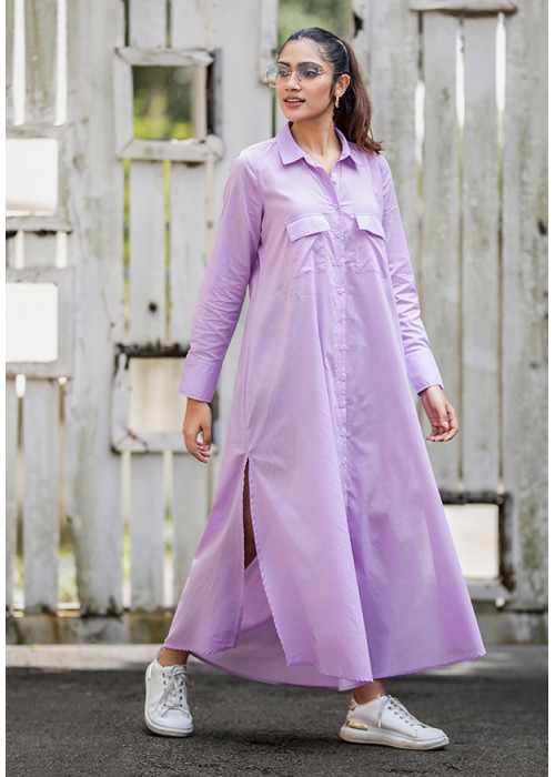 AVA PURPLE SHIRT DRESS 