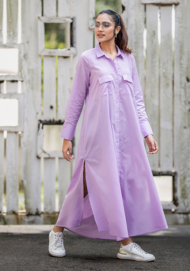 AVA PURPLE SHIRT DRESS 