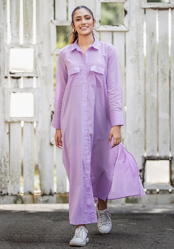 AVA PURPLE SHIRT DRESS 