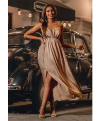 TIFFINI BROWN GOLD DRESS
