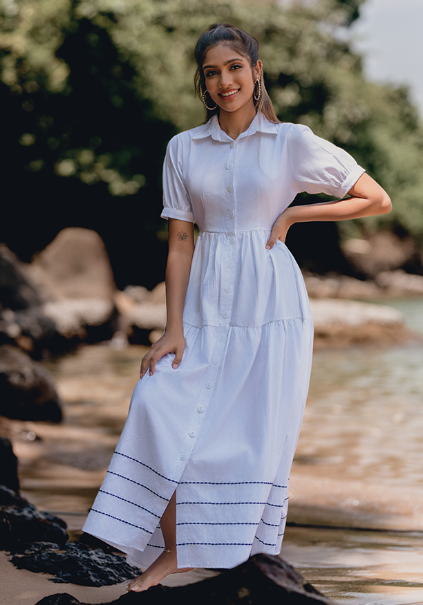 AVA WHITE EMBROIDERY DRESS 