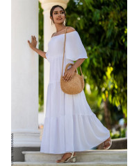 BEVERLY OFF SHOULDER WHITE DRESS
