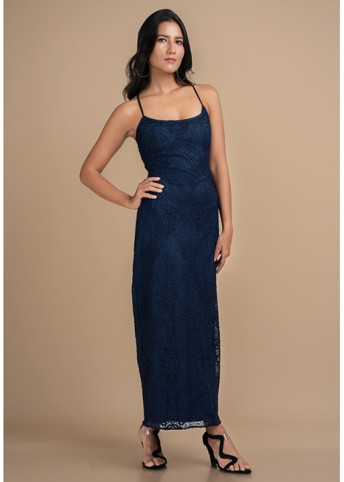 KAIA DARK BLUE DRESS