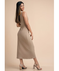 VIOLA BODYCORN BEIGE DRESS