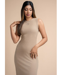 VIOLA BODYCORN BEIGE DRESS