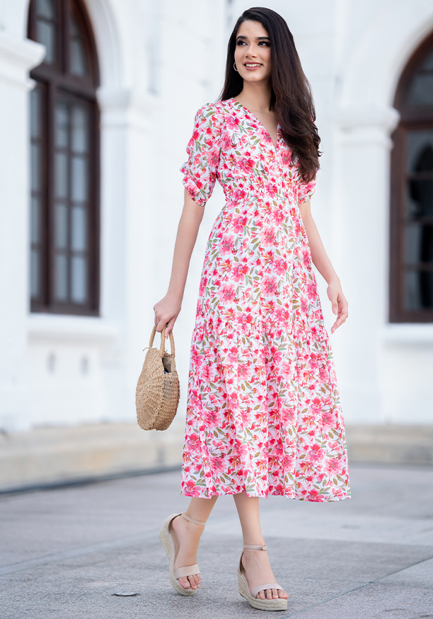 NOVA FLORAL PINK DRESS 