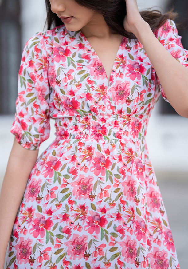 NOVA FLORAL PINK DRESS 