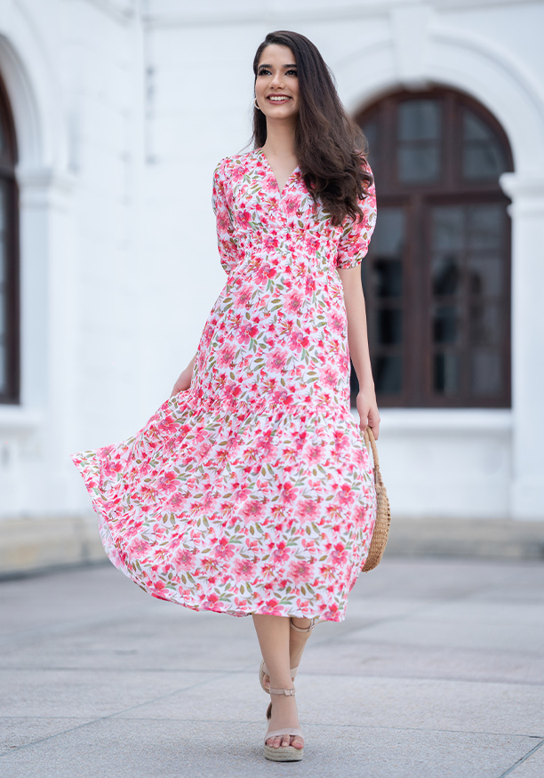 NOVA FLORAL PINK DRESS 