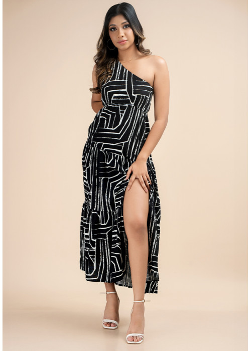 ROCA BLACK PRINTED DRESS