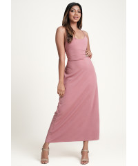 KAIA PINK WAFFLE DRESS 