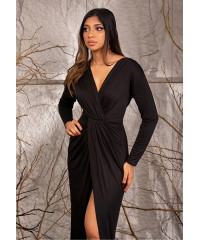 MOGANA FRONT KNOT BLACK DRESS