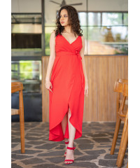 LILIAN WRAP RED DRESS