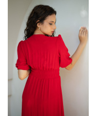 LOLA V NECK RED DRESS