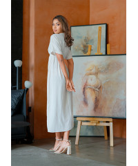 OLIVIA V NECK OFF WHITE DRESS