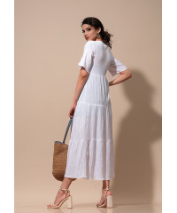 KARA V NECK LAYERD WHITE DRESS