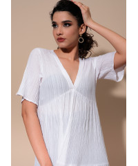 KARA V NECK LAYERD WHITE DRESS