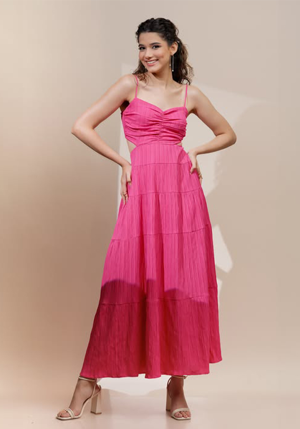 LINA SIDE CUTOUT PINK DRESS